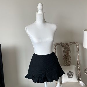 Lush Black High-Waisted Flair Shorts